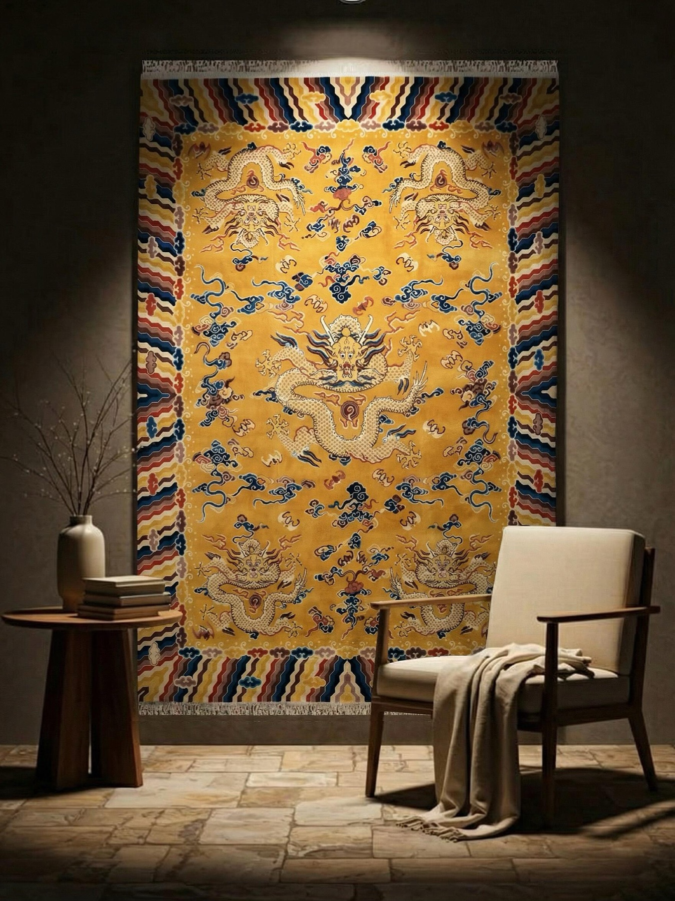 Beijing hand-knotted wool rug imperial style